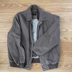 Zara Man x Dnwr Button Front Denim Bomber Jacket